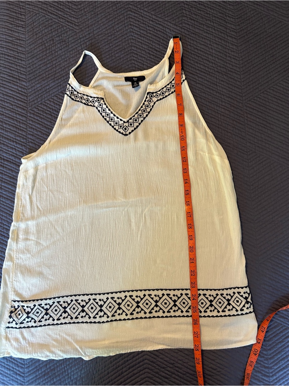 GAP White Embroidered Halter Top M - Picture 7 of 9